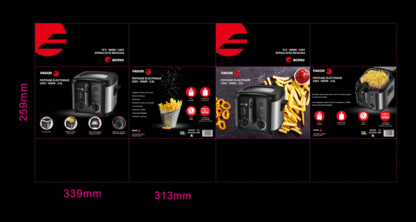 Fagor-Friteuse Electrique 1600W-2.5 Litres-Noir - FGRC200 – Image 3