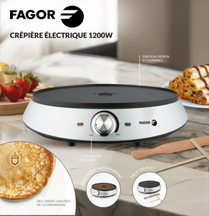 Crêpière électrique 1200W  - FGC240 – Image 4