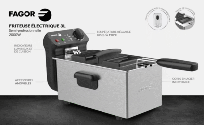 Friteuse électrique Semi-professionnelle 3L - FGF3L – Image 5