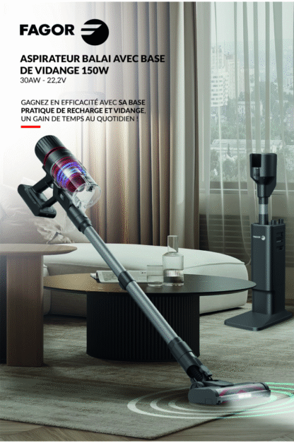 Aspirateur balai avec base de vidange - FG2706 – Image 6