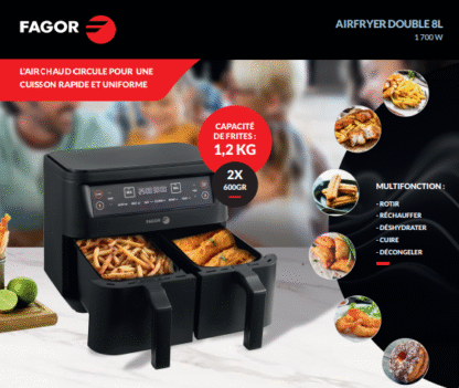 AIRFRYER DOUBLE 8L 1 700 W - FG0702 – Image 4
