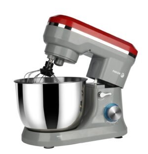 Robot de cuisine 5L 1000W Rouge et Gris avec ligne Chrome